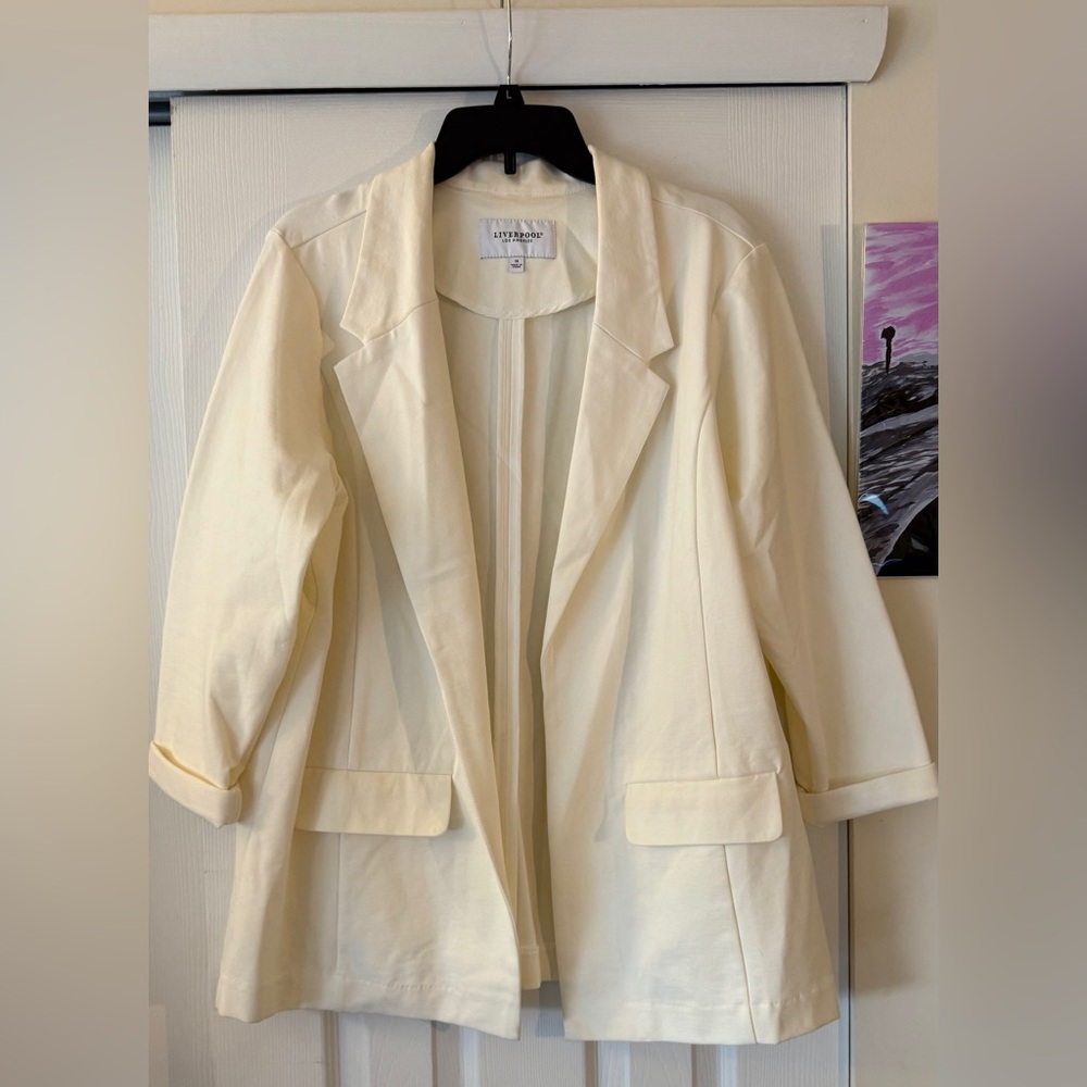 Liverpool Cream Blazer Relaxed Fit Lightweight